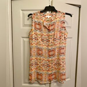 CAbi Avery Sleeveless Aztec Pattern Tunic